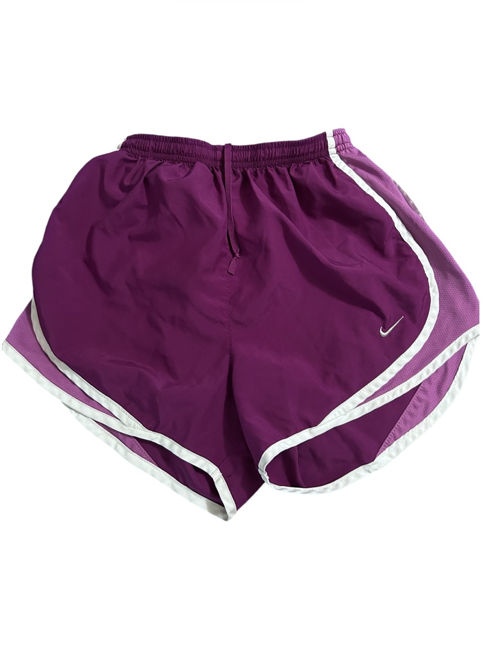 Nike Women's Plum Athletic Shorts with White Trim Sz Small